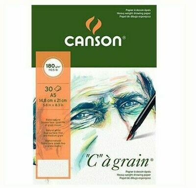 Альбом C'a Grain Canson склейка, 180гр/м, малое зерно, A5, 30л Альбом C'a Grain Canson склейка, 180гр/м, малое зерно, A5, 30л