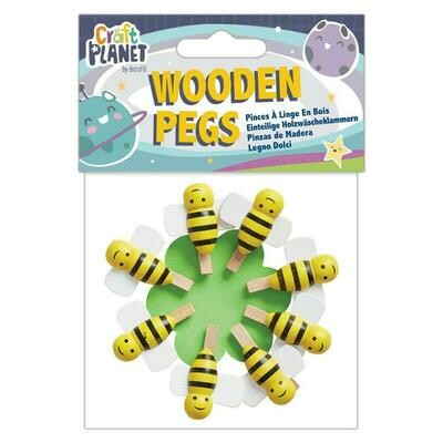 Прищепки Craft Planet Bumble Bees 8 шт, 3 см Прищепки Craft Planet Bumble Bees 8 шт, 3 см