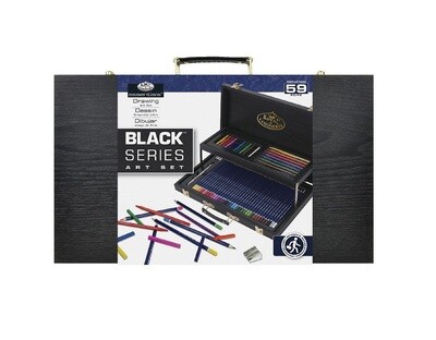 Set pentru desen Royal & Langnickel Black Series (59 buc, 2 nivele) Set pentru desen Royal & Langnickel Black Series (59 buc, 2 nivele)