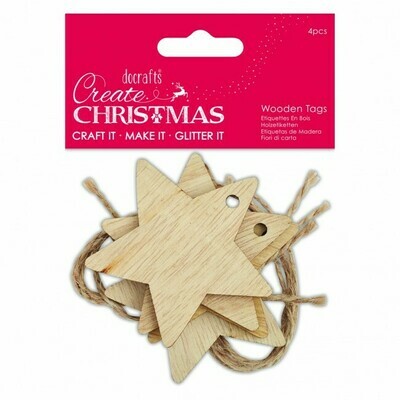 Деревянные звезды Create Christmas 4 шт, 6 см Деревянные звезды Create Christmas 4 шт, 6 см