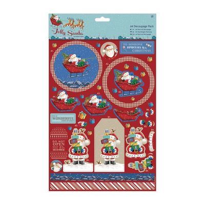 Декор A4 Decoupage Pack - Jolly Santa - Snowman Декор A4 Decoupage Pack - Jolly Santa - Snowman