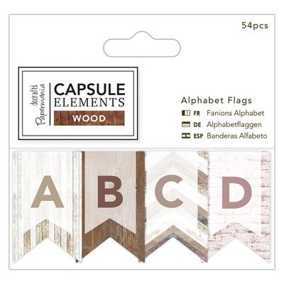 Флажки из бумаги Alphabet Flags (54шт) - Elements Wood Флажки из бумаги Alphabet Flags (54шт) - Elements Wood
