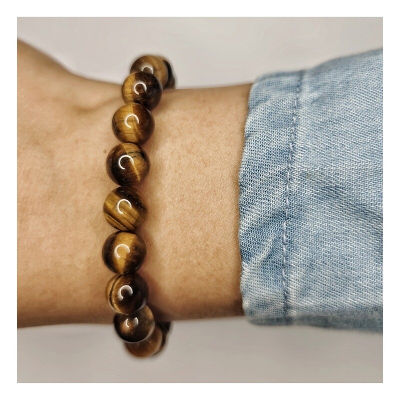 Pulsera de ojo de tigre 8mm - Protección, coraje y fuerza personal