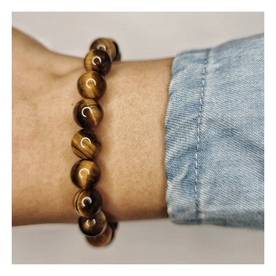 Pulsera de ojo de tigre 8mm - Protección, coraje y fuerza personal
