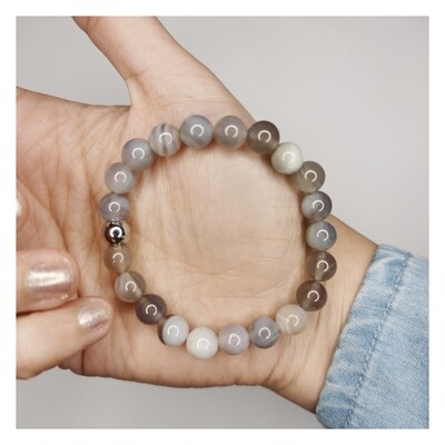 Pulsera Agata Gris 8mm