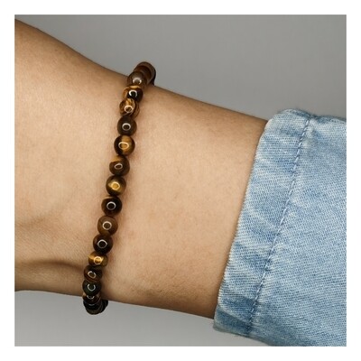 Pulsera de ojo de tigre 4mm - Protección, coraje y fuerza personal