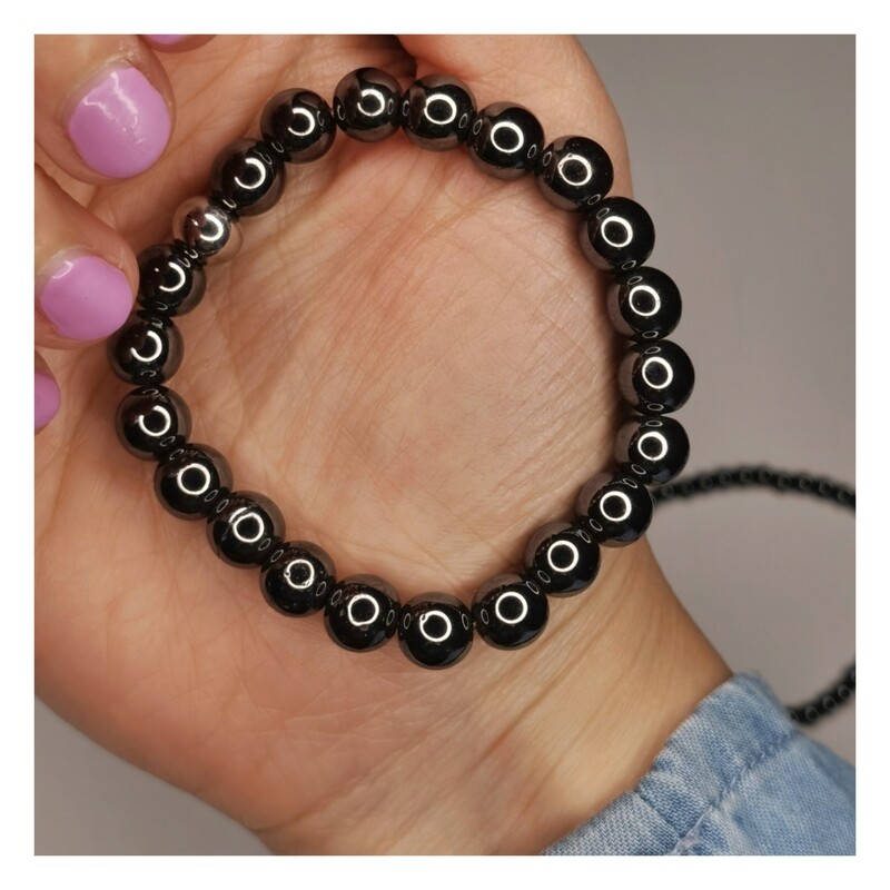 Pulsera de hematite 8mm - Enraizamiento, concentración y claridad mental