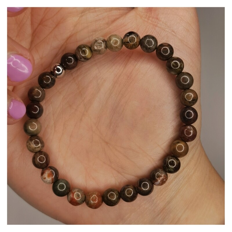 Pulsera de ágata flor 6mm - Armonía interior y crecimiento personal