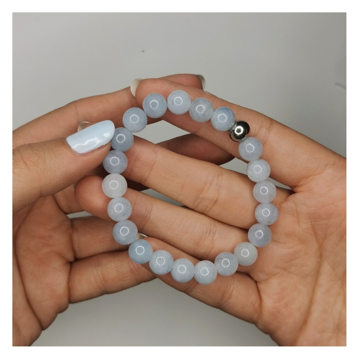 Pulsera de aguamarina 8mm - Calma, fluidez y comunicación emocional