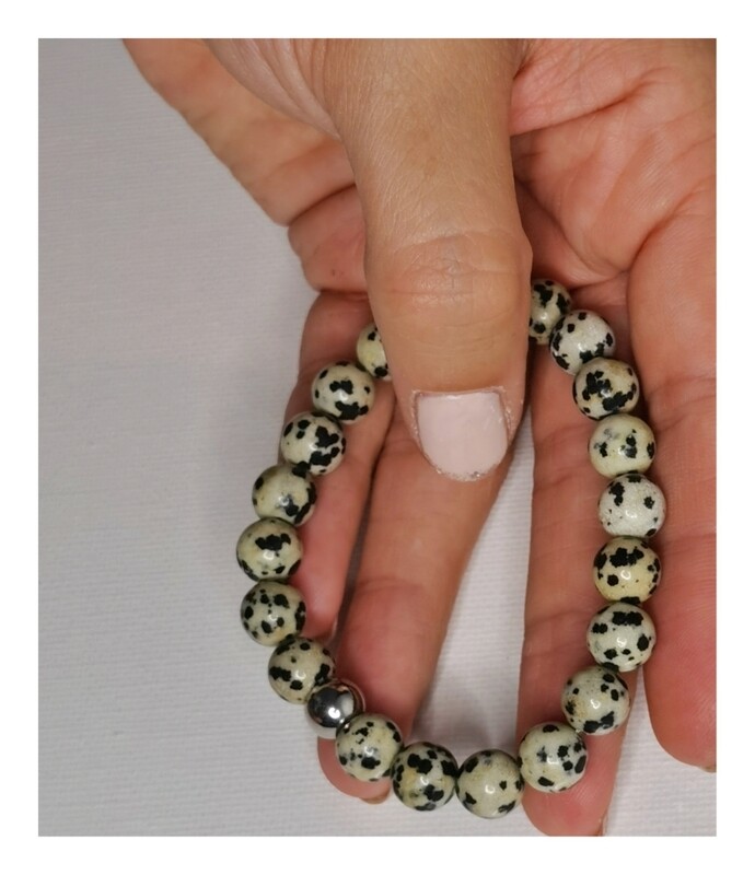 Pulsera Jaspe dalmata 8mm