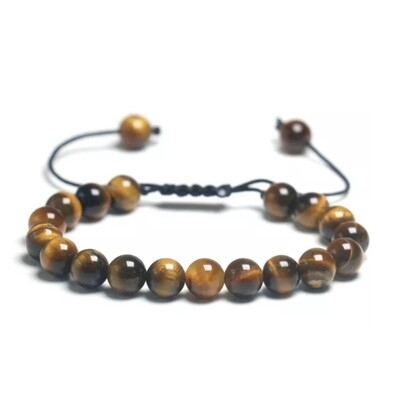 Pulsera de ojo de tigre 6mm - Protección, coraje y fuerza personal