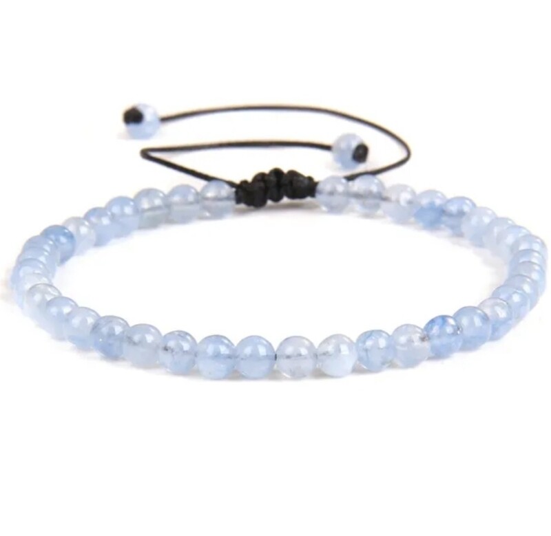 Pulsera de aguamarina 4mm - Calma, fluidez y comunicación emocional