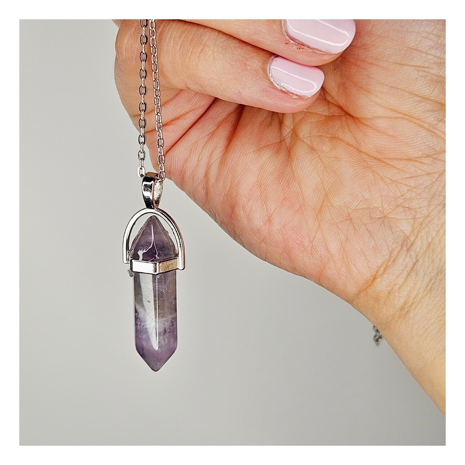 Dije Amatista péndulo (con cadena)