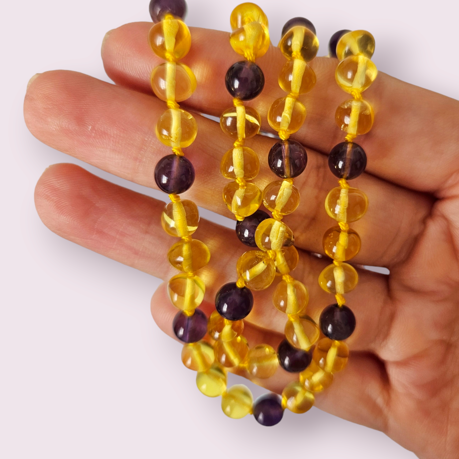 Collar de ambar y amatista - Protección espiritual y transmutación emocional
