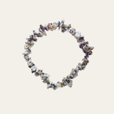 Pulsera de jaspe dálmata escallas- Alegría, equilibrio emocional y conexión lúdica