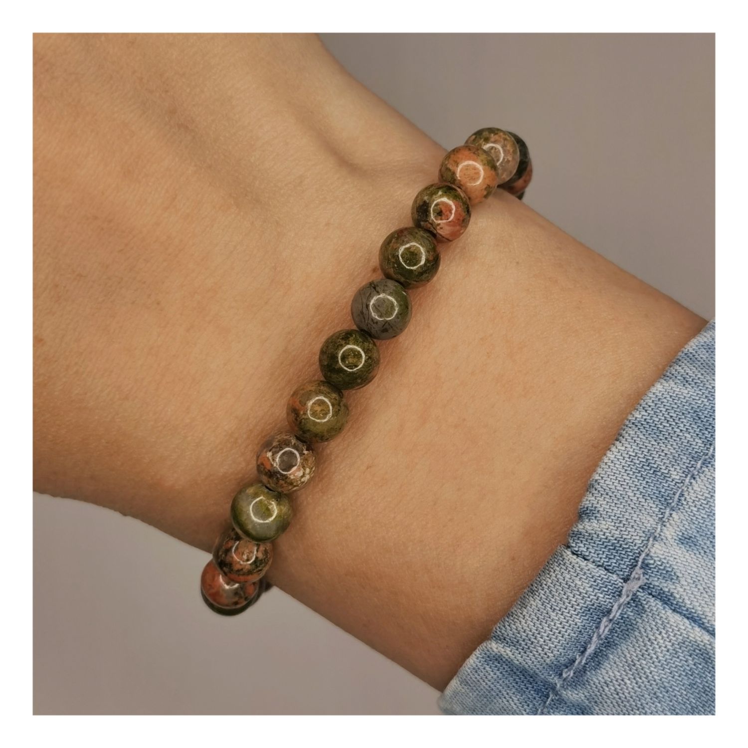 Pulsera de unakita - Equilibrio emocional y sanación del corazón