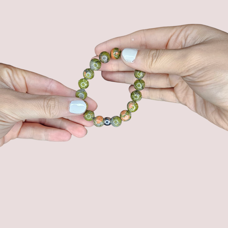 Pulsera de unakita - Equilibrio emocional y sanación del corazón