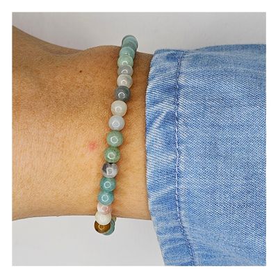 Pulsera de amazonita 4mm elástica - Valentía, fortaleza mental y claridad