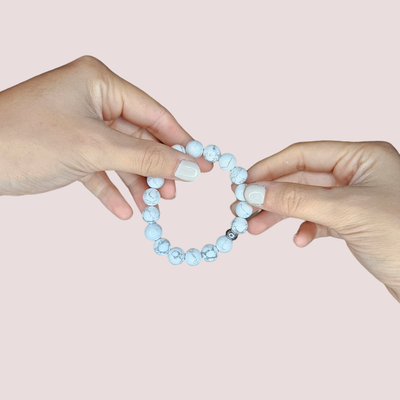 Pulsera de howlita 8mm - Calma mental, sueño profundo y alivio emocional