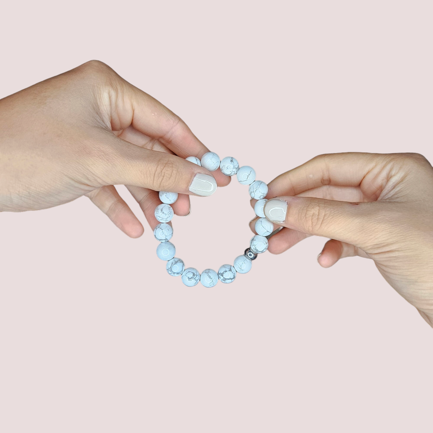 Pulsera de howlita 8mm - Calma mental, sueño profundo y alivio emocional