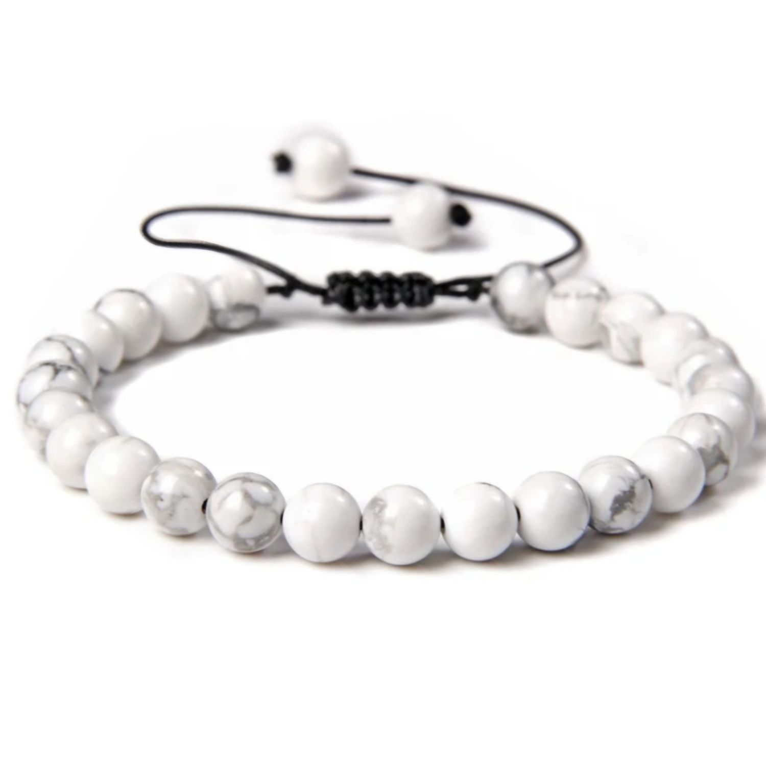 Pulsera de howlita 6mm - Calma mental, sueño profundo y alivio emocional
