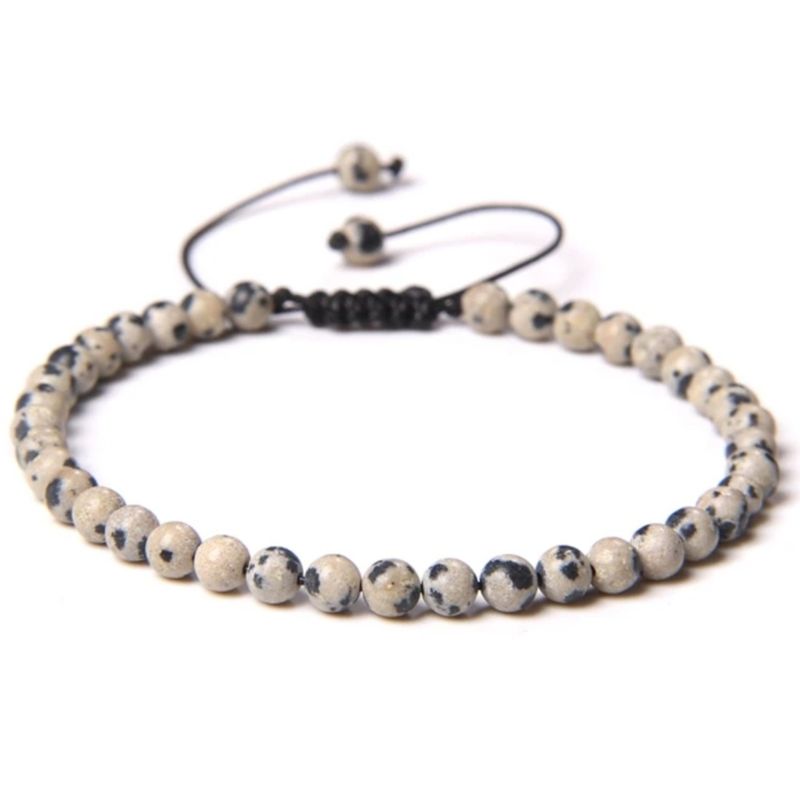 Pulsera de jaspe dálmata 4mm- Alegría, equilibrio emocional y conexión lúdica