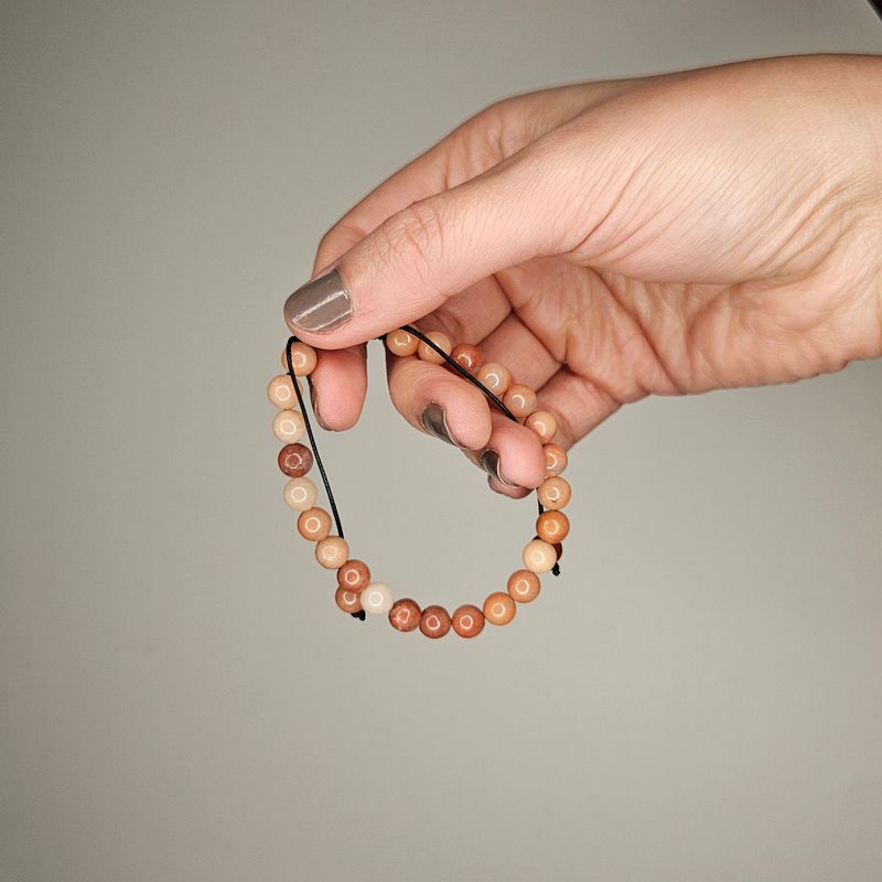  Pulsera de aventurina rosa 6mm ajustable - Amor, armonía y compasión