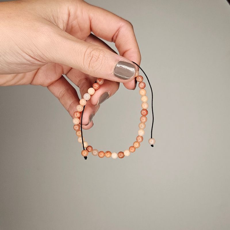 Pulsera de aventurina rosa 4mm ajustable - Amor, armonía y compasión