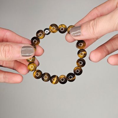 Pulsera de ojo de tigre 10mm - Protección, coraje y fuerza personal