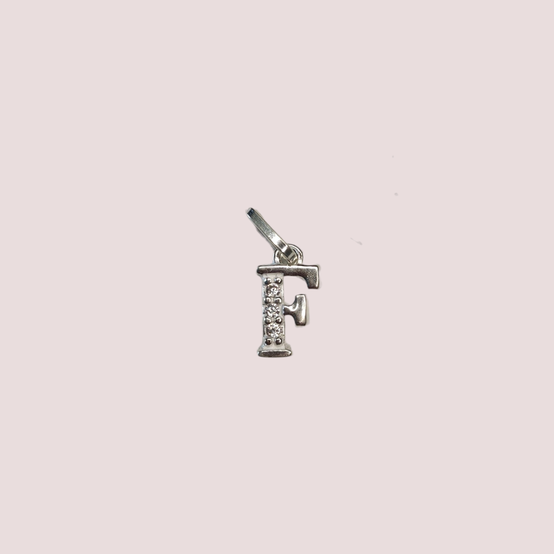Letra F plata 925 con Circonia