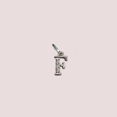Letra F plata 925 con Circonia