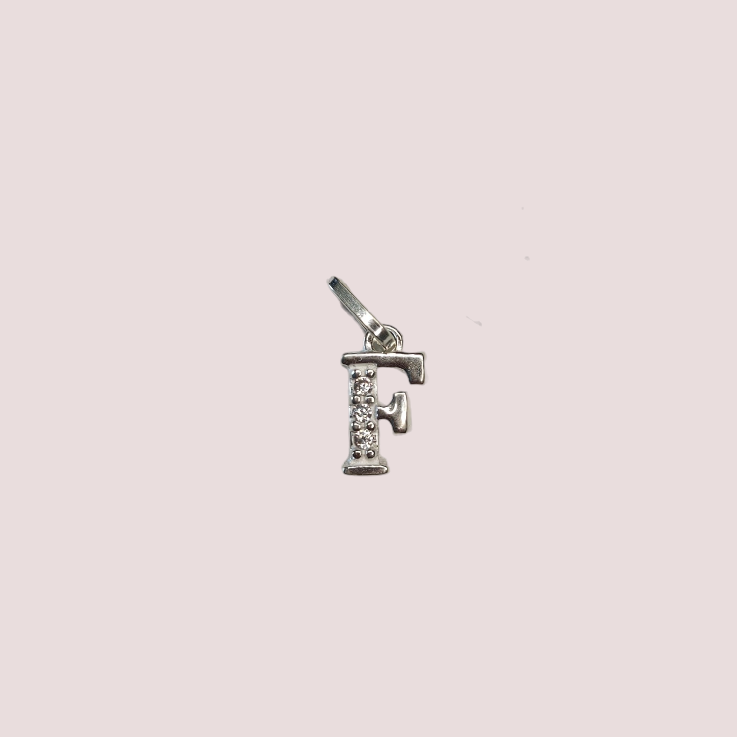 Letra F plata 925 con Circonia