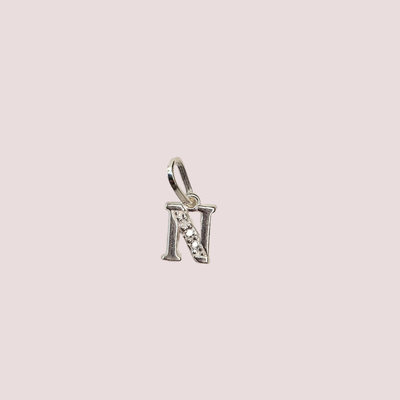 Letra N plata 925 con Circonias