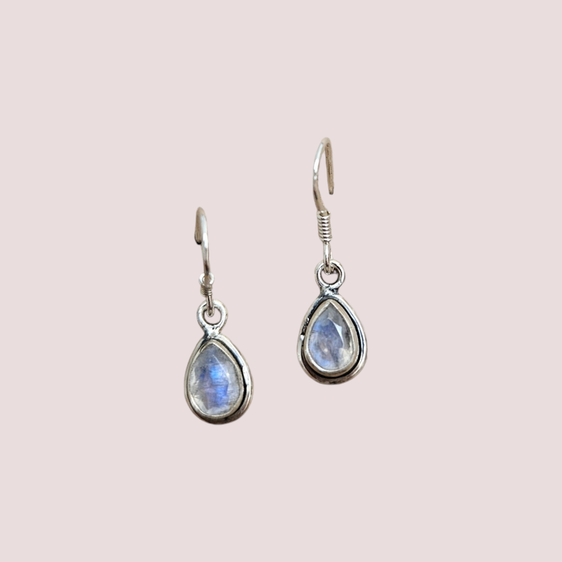 Caravanas Piedra de la luna (plata 925)