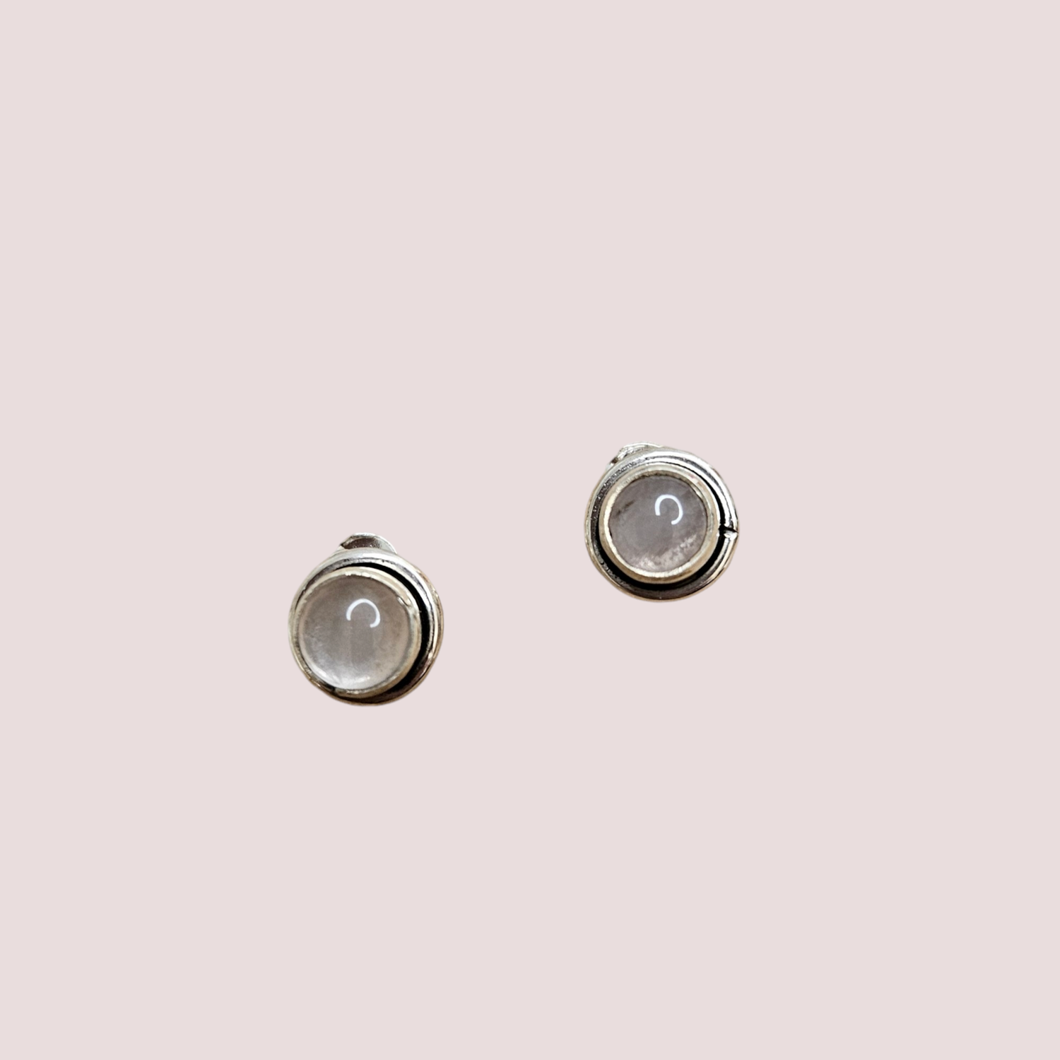 Caravanas Cuarzo Rosa plata 925