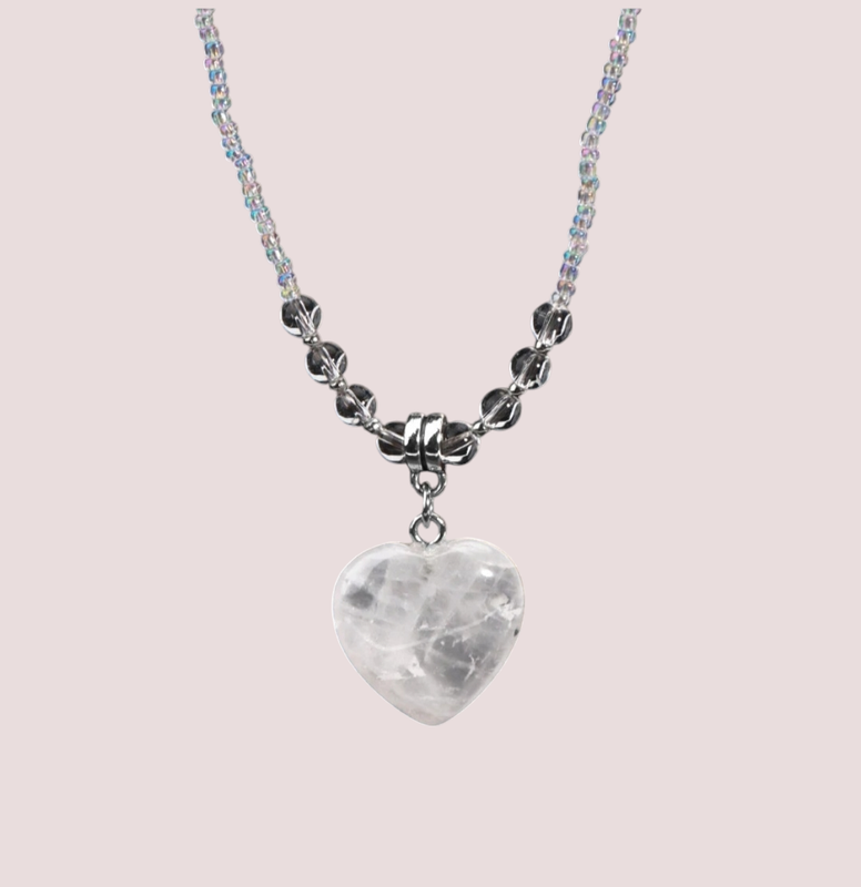 Collar Cuarzo Cristal Corazón
