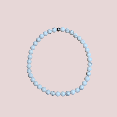 Pulsera de howlita 4mm - Calma mental, sueño profundo y alivio emocional