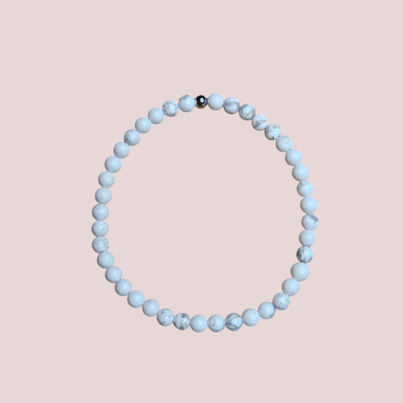 Pulsera de howlita 4mm - Calma mental, sueño profundo y alivio emocional