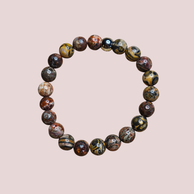 Pulsera de leopardita 8mm - Fuerza interior, intuición y confianza personal