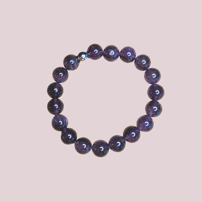 Pulsera de amatista 10mm elástica - Protección y transmutación energética