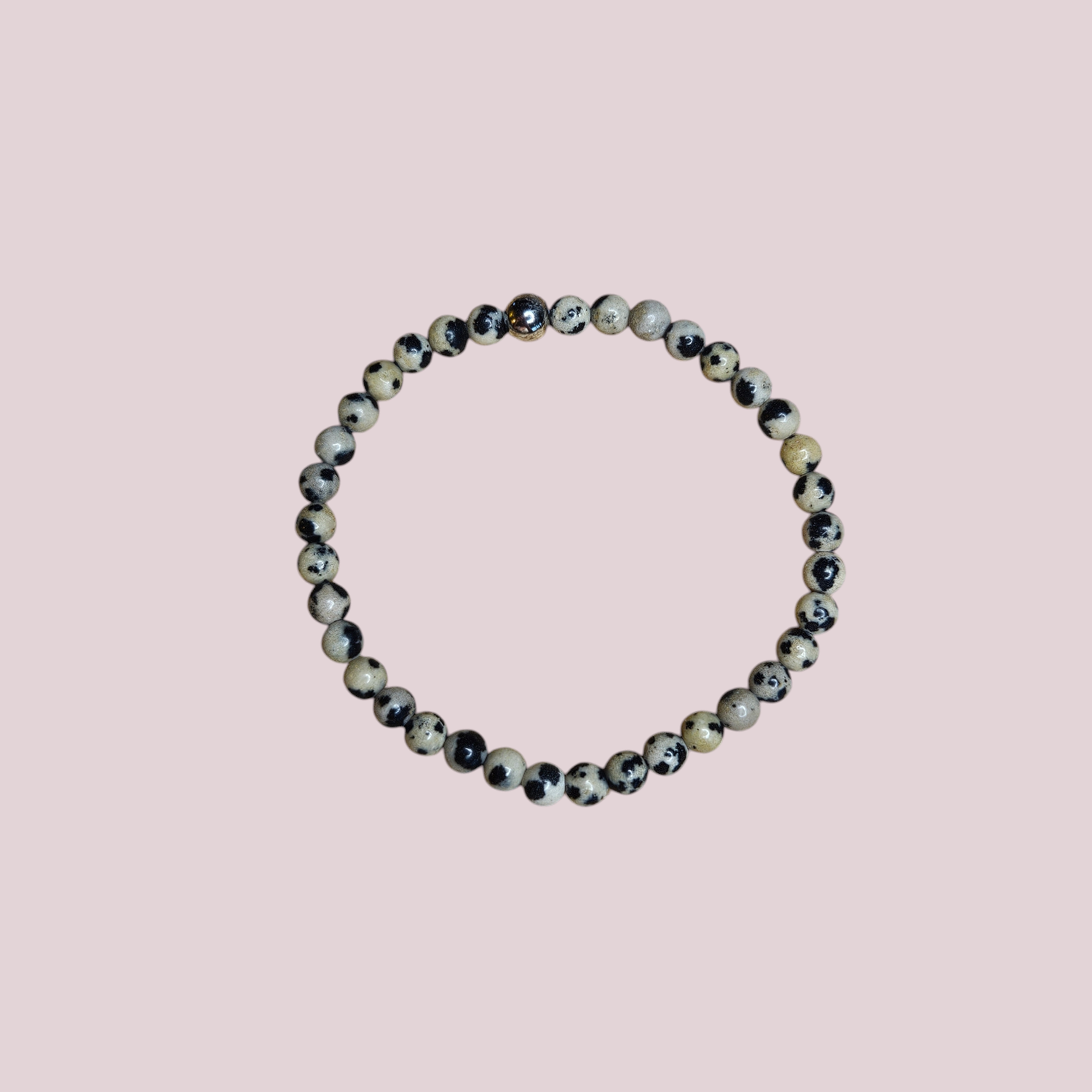 Pulsera de jaspe dálmata 4mm- Alegría, equilibrio emocional y conexión lúdica
