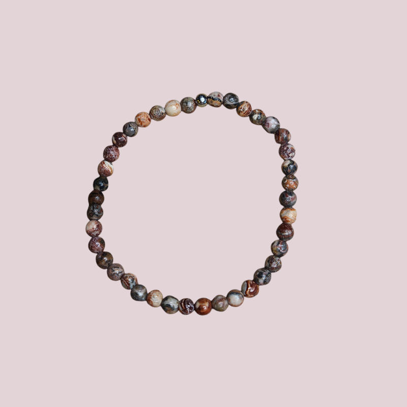 Pulsera de leopardita 4mm - Fuerza interior, intuición y confianza personal