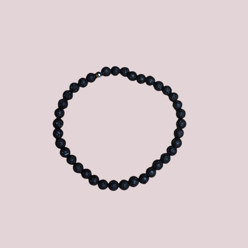 Pulsera de lava volcánica 4mm - Energía vital y enraizamiento