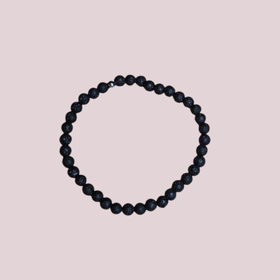 Pulsera de lava volcánica 4mm - Energía vital y enraizamiento