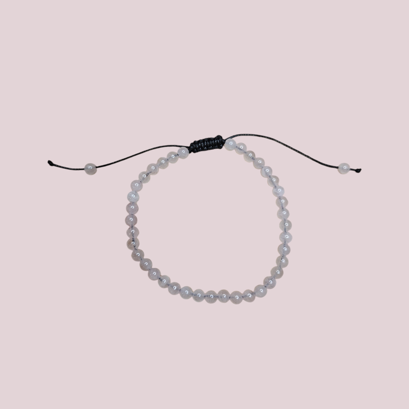 Pulsera de cuarzo rosa 4mm ajustable - Amor y paz interior