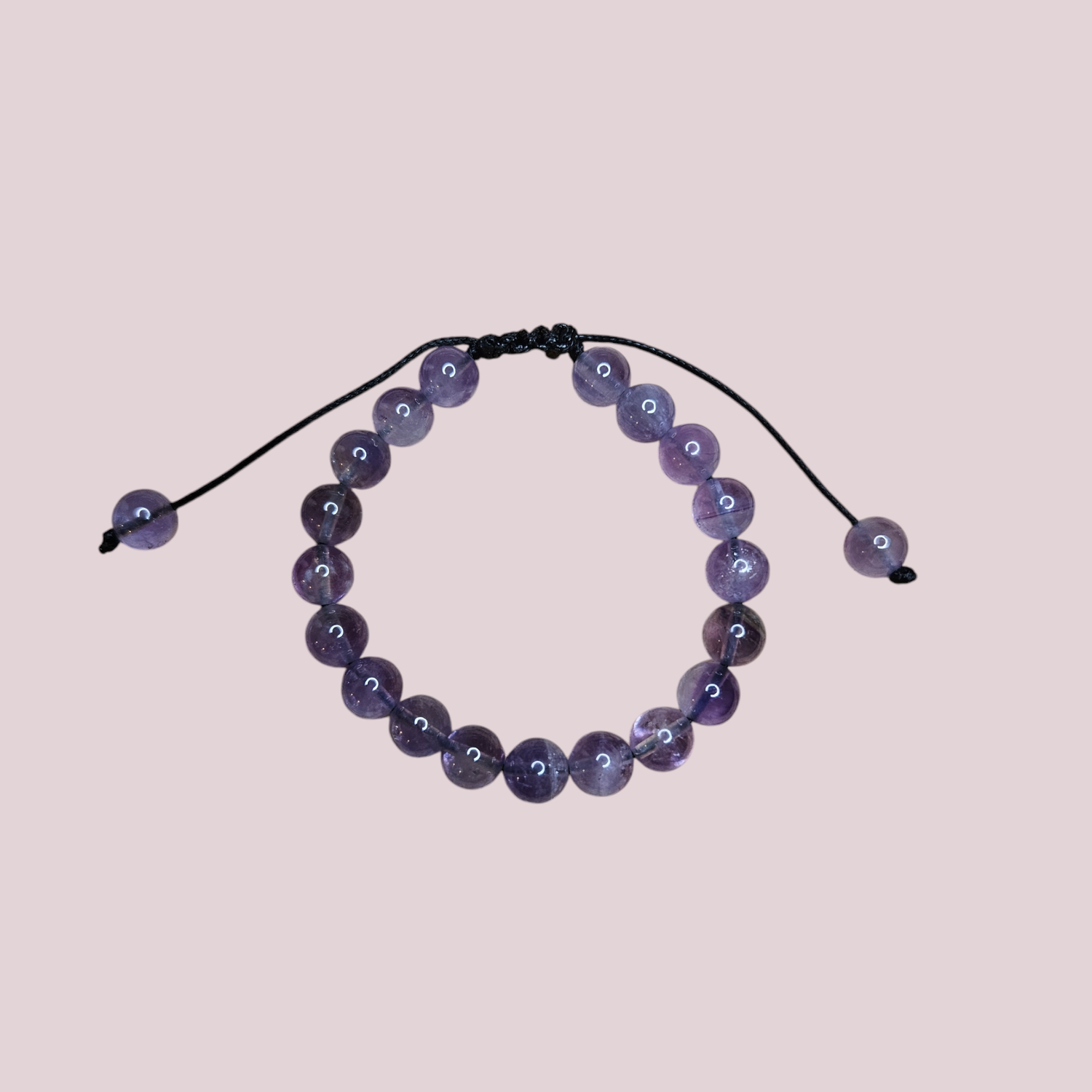 Pulsera de amatista 8mm ajustable - Protección y transmutación energética