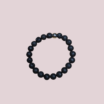 Pulsera de lava volcánica 8mm - Energía vital y enraizamiento