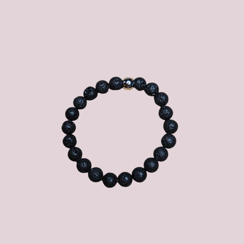 Pulsera de lava volcánica 8mm - Energía vital y enraizamiento