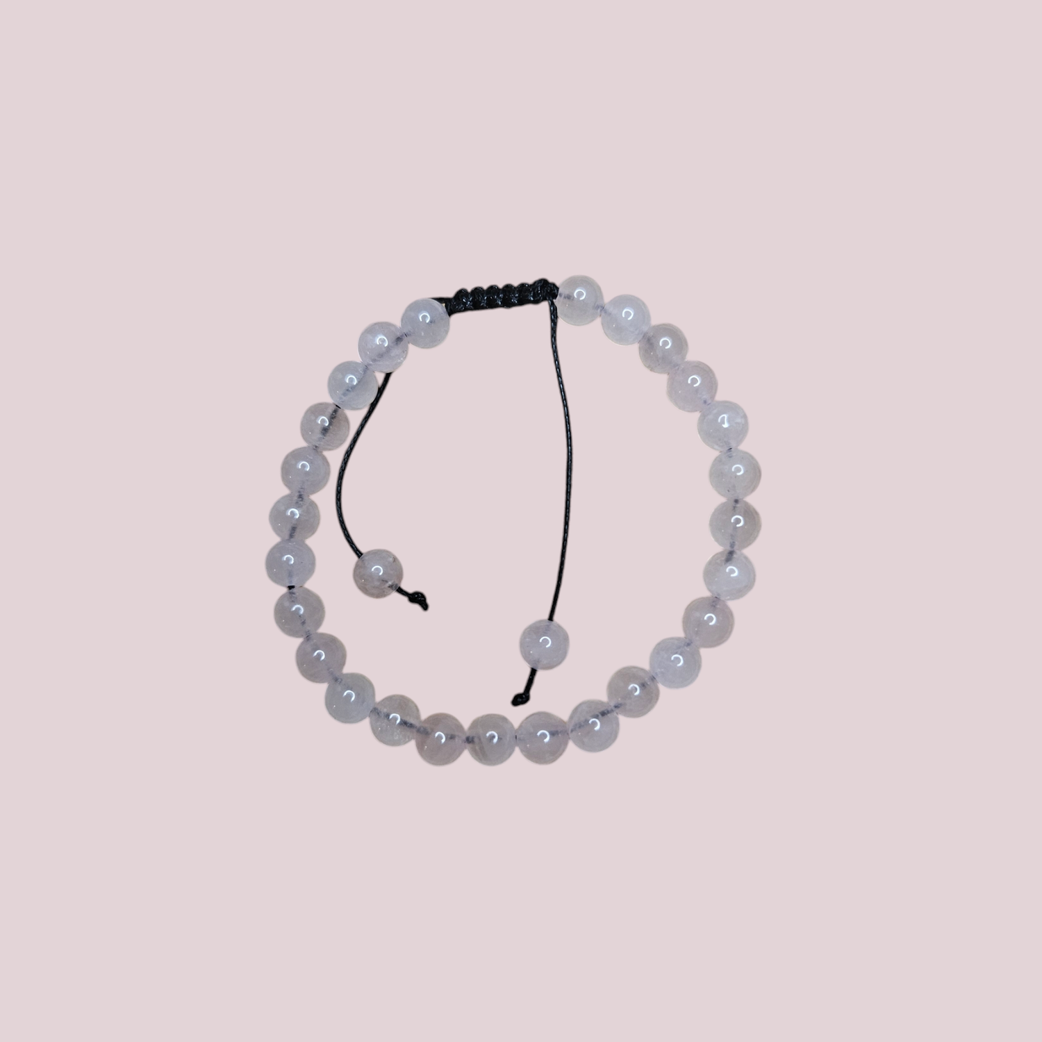 Pulsera de cuarzo rosa 6mm ajustable - Amor y paz interior