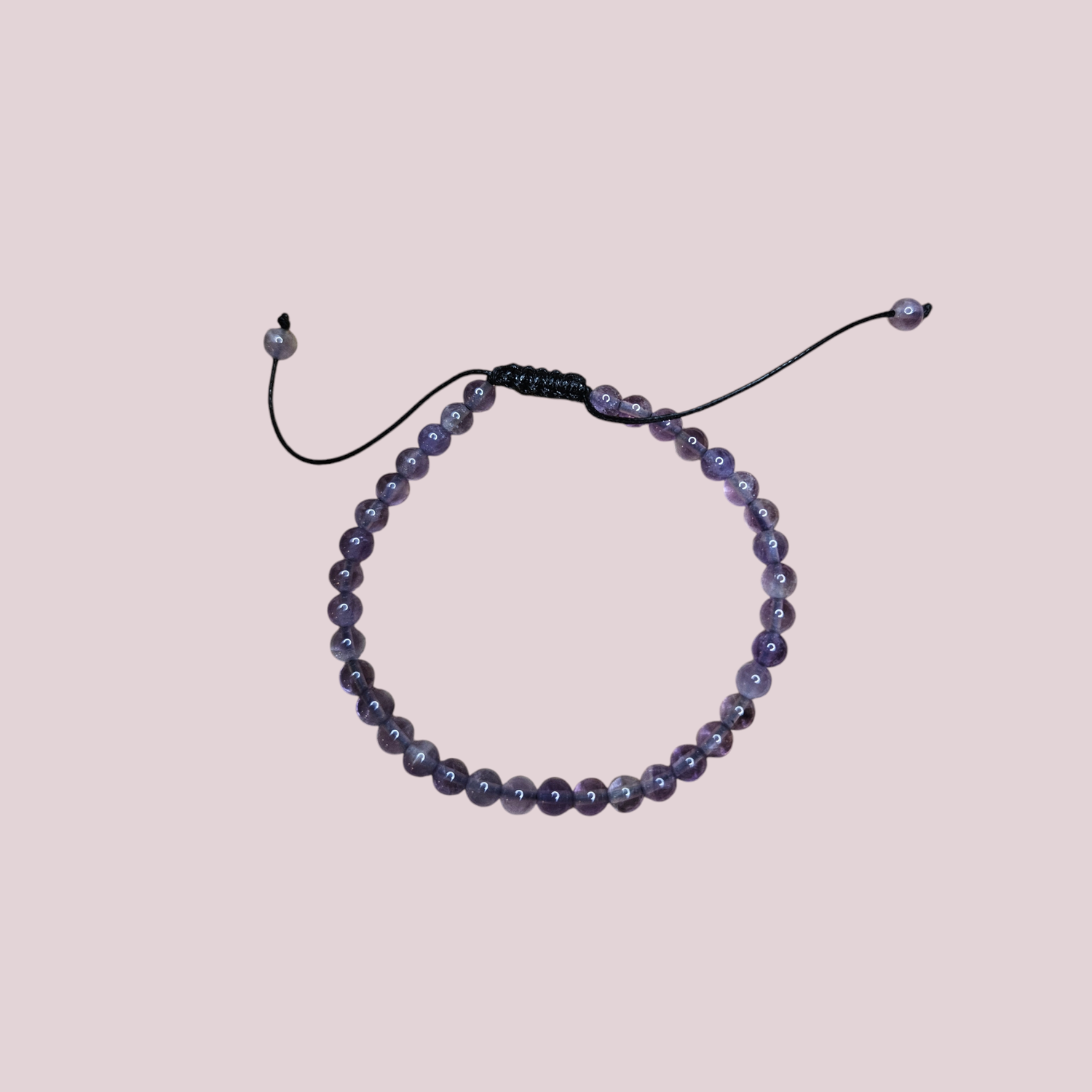 Pulsera de amatista 4mm ajustable - Protección y transmutación energética